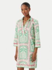 LOLA CASADEMUNT Sukienka letnia LS2616074 Kremowy Regular Fit. Białe sukienki damskie lola casademunt, na lato, l, bez wzorów, z bawełny, bez kołnierzyka, bez ramiączek. Za 379.99 zł.