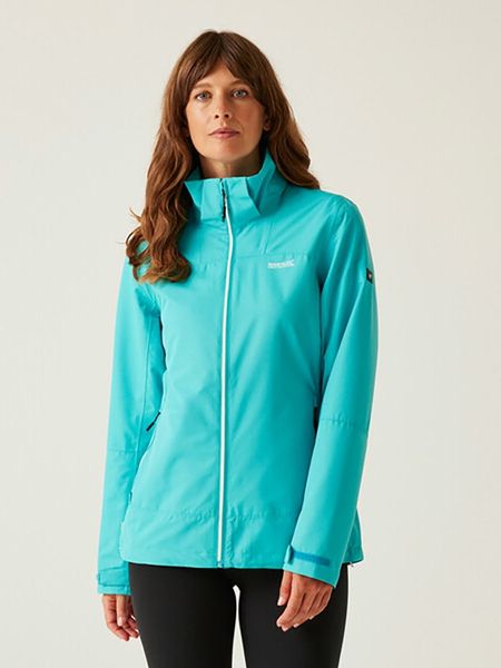 Regatta Kurtka przeciwdeszczowa "Oakhowe" w kolorze turkusowym rozmiar: 42. Niebieskie kurtki przeciwdeszczowe damskie Regatta, bez kaptura. Za 122.38 zł.