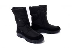 MANITU 670044-01 schwarz, śniegowce męskie. Czarne buty zimowe męskie Manitu, na zimę, z polaru, bez zapięcia. Za 549.90 zł.