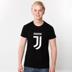 Koszulka Juventus. Czarne t-shirty sportowe męskie JUVENTUS FC, m, z bawełny, bez ramiączek, do piłki nożnej. Za 114.99 zł.