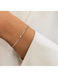 DIA DIAMONDS Srebrna bransoletka z diamentem rozmiar: onesize. Szare bransoletki damskie DIA DIAMONDS, srebrne. Za 228.92 zł.