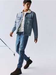Jeansy slim cropped - niebieski. Niebieskie jeansy męskie Reserved. Za 159.99 zł.