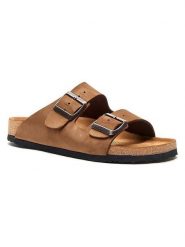 Comfortfusse Skórzane klapki w kolorze jasnobrązowym rozmiar: 41. Brązowe klapki i japonki męskie Comfortfusse, z nubiku. Za 252.99 zł.