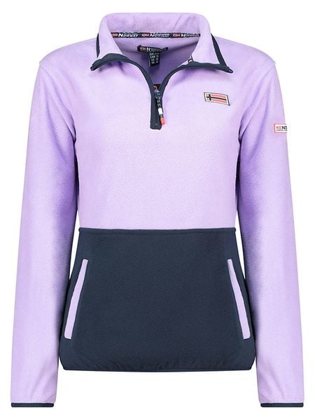 Geographical Norway Bluza polarowa "Touki" w kolorze lawendowo-granatowym rozmiar: M. Różowe bluzy bez kaptura damskie Geographical Norway, m, z polaru. Za 78.66 zł.