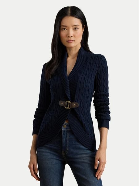 LAUREN RALPH LAUREN Kardigan 200P03473001 Granatowy Regular Fit. Niebieskie kardigany damskie Lauren Ralph Lauren, m, bez wzorów, z bawełny. Za 989.99 zł.