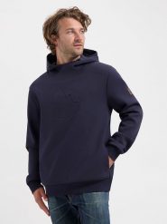 TRAVELIN' Bluza "Ivar" w kolorze granatowym rozmiar: M. Niebieskie bluzy z kapturem męskie Travelin', m, ze skóry. Za 209.45 zł.