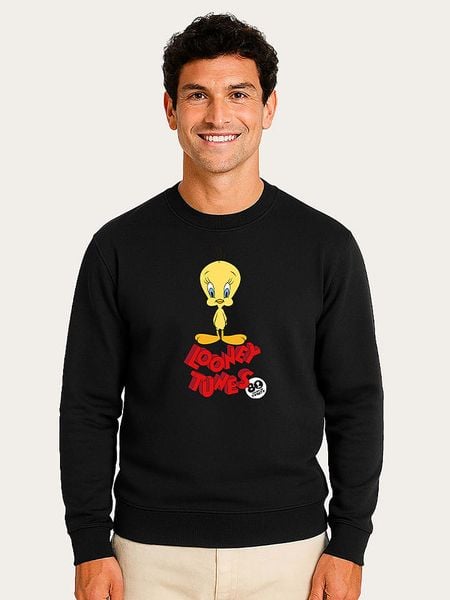 WOOOP Bluza "Tweety 80th Portrait" w kolorze czarnym rozmiar: S. Czarne bluzy bez kaptura męskie Wooop, s. Za 108.99 zł.