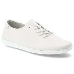 Półbuty damskie S.Barski, ze skóry naturalnej licowej minimalistyczny design sznurowanie lekka podeszwa casual, białe, LR61-645. Białe półbuty damskie S.BARSKI, bez wzorów, ze skóry, casualowe, bez obcasa, na płaskiej podeszwie. Za 179.00 zł.