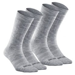 Skarpety turystyczne Quechua Hike 100 mid x 2. Szare skarpetki damskie QUECHUA, bez wzorów, z dzianiny. Za 34.99 zł.