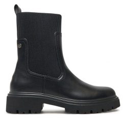 Botki Xti. Czarne botki damskie XTI, bez obcasa, na płaskiej podeszwie, bez zapięcia. Za 319.99 zł.
