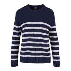 Damski sweter w paski Urban Classics Rib. Białe swetry klasyczne damskie Urban Classics, na jesień, bez kołnierzyka. Za 206.00 zł.