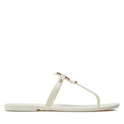 Japonki Tory Burch. Białe klapki damskie Tory Burch, bez wzorów, bez obcasa. Za 539.99 zł.