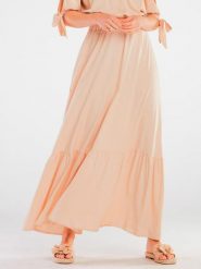 Awama Spódnica w kolorze beżowym rozmiar: S/M. Brązowe spódniczki damskie Awama, m, bez wzorów, z podwyższonym stanem, maxi, rozkloszowane. Za 127.99 zł.