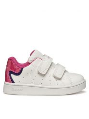 Geox Sneakersy B Eclyper B365MA 0BCKC C0563 Biały. Białe buty sportowe dziewczęce Geox, bez wzorów, ze skóry, bez zapięcia. Za 139.99 zł.