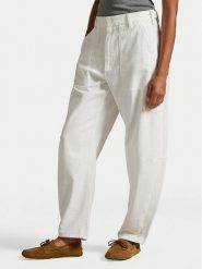 Polo Ralph Lauren Spodnie materiałowe 211A93147001 Biały Relaxed Fit. Białe spodnie materiałowe damskie Polo Ralph Lauren, bez wzorów, z bawełny. Za 1,199.00 zł.