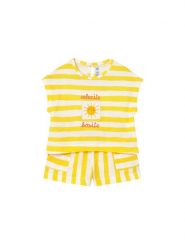 Mayoral Komplet t-shirt i spodenki 1208 Żółty Regular Fit. Żółte koszulki dziewczęce Mayoral, m, bez wzorów, z bawełny, bez ramiączek. Za 114.99 zł.