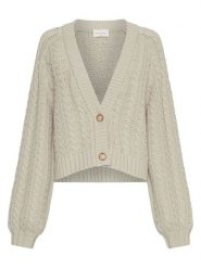 MOSS COPENHAGEN Kardigan "Keisha" w kolorze kremowym rozmiar: M/L. Brązowe kardigany damskie MOSS COPENHAGEN, l, bez wzorów, ze splotem. Za 252.34 zł.