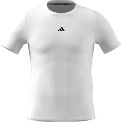 Koszulka kompresyjna adidas Techfit. Białe bielizna termoaktywna męska Adidas, bez wzorów, z materiału. Za 223.50 zł.