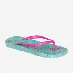 Damskie klapki Coqui. Czerwone klapki damskie Coqui, bez wzorów, z materiału, bez obcasa. Za 126.99 zł.