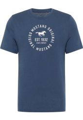 Męski T-Shirt Mustang Style Alex Dark Denim 1017992 5242. T-shirty męskie Mustang, m, bez wzorów, z denimu, bez kołnierzyka. Za 79.99 zł.