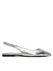 LOVE MOSCHINO Sandały JA11021G1MIF0902 Srebrny. Szare sandały damskie Love Moschino, bez wzorów, ze skóry, bez obcasa, na płaskiej podeszwie. Za 519.99 zł.
