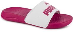 Damskie klapki sportowe na basen plażę PUMA POPCAT 20. Białe klapki damskie Puma, bez wzorów, z materiału, bez obcasa. Za 69.00 zł.