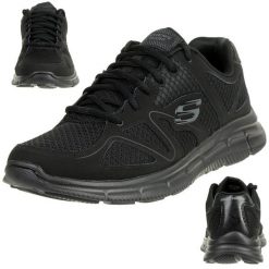 Buty sportowe Sneakersy męskie, Skechers Verse-Flash Point. Czarne buty sportowe na co dzień męskie Skechers, na lato, z materiału, bez zapięcia, trekkingowe. Za 199.99 zł.