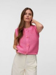 Vero Moda Kamizelka dzianinowa w kolorze różowym rozmiar: M. Różowe kamizelki damskie Vero Moda, m, z dzianiny. Za 154.95 zł.