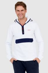 AERONAUTICA MILITARE Biała bluza męska z kapturem i suwakiem. Białe bluzy z kapturem męskie AERONAUTICA MILITARE, l. W wyprzedaży za 459.99 zł.
