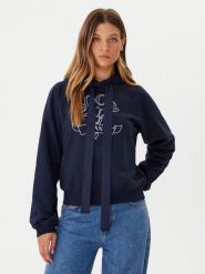JOOP! Jeans Bluza Tinna 30046176 Granatowy Regular Fit. Niebieskie bluzy bez kaptura damskie Joop! Jeans, m, z bawełny. Za 649.99 zł.