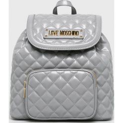 Love Moschino - Plecak. Szare plecaki damskie Love Moschino, bez wzorów, z materiału. W wyprzedaży za 649.90 zł.
