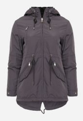 Szaro-Czarna Przejściowa Kurtka Dwustronna o Kroju Parki z Pikowaniem Wewnątrz Zidelle. Szare kurtki damskie Born2be, l, bez wzorów, z jeansu, z kapturem. Za 99.99 zł.