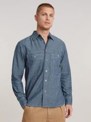 G-Star Koszula dżinsowa - Relaxed fit - w kolorze niebieskim rozmiar: M. Niebieskie koszule męskie G-Star, m, bez wzorów, z bawełny, bez kołnierzyka, bez ramiączek. Za 227.85 zł.