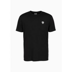 Koszulka sportowa męska EA7 Emporio Armani t-shirt na lato czarny. Czarne t-shirty męskie EA7, na lato, m, bez wzorów, bez kołnierzyka. Za 299.00 zł.