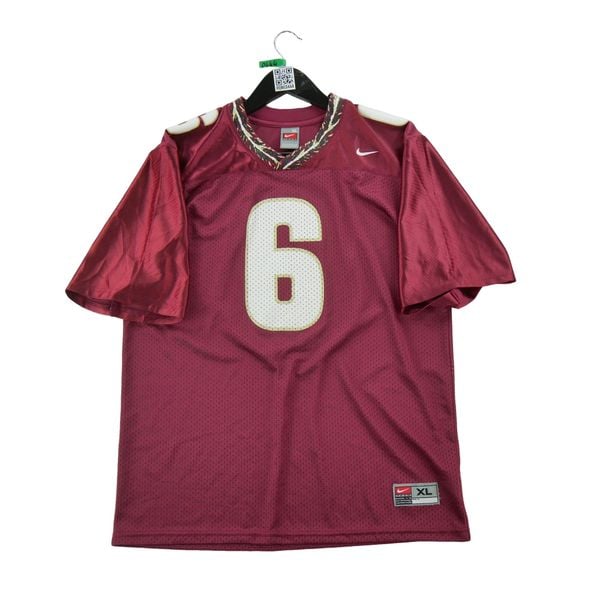 Second life - Koszulka męska Nike NCAA Florida State - Stan bardzo dobry. Czerwone t-shirty sportowe męskie Nike, l, bez ramiączek, do piłki nożnej. Za 127.76 zł.