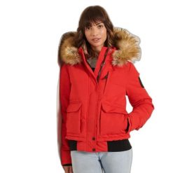 Kurtka damska Superdry Everest. Czerwone kurtki damskie Superdry., bez wzorów, bez kaptura. Za 672.55 zł.