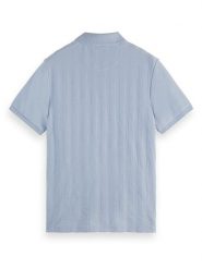 Scotch & Soda Koszulka polo w kolorze błękitnym rozmiar: M. Niebieskie koszulki polo męskie Scotch & Soda, m, bez wzorów, prążkowane, bez ramiączek. Za 95.99 zł.