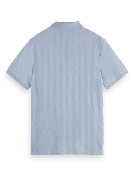 Scotch & Soda Koszulka polo w kolorze błękitnym rozmiar: M. Niebieskie koszulki polo męskie Scotch & Soda, m, bez wzorów, prążkowane, bez ramiączek. Za 95.99 zł.