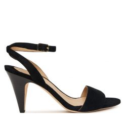 Sandały LAUREN RALPH LAUREN. Czarne sandały damskie Lauren Ralph Lauren, bez wzorów, bez obcasa, na słupku. Za 769.99 zł.