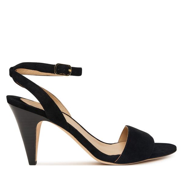 Sandały LAUREN RALPH LAUREN. Czarne sandały damskie Lauren Ralph Lauren, bez wzorów, bez obcasa, na słupku. Za 769.99 zł.
