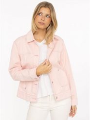 Zwillingsherz Kurtka dżinsowa w kolorze jasnoróżowym rozmiar: S. Różowe kurtki damskie Zwillingsherz, s, z aplikacjami, ze skóry, bez kaptura. Za 217.95 zł.