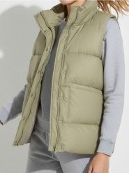 Pikowana kamizelka ze stójką - zielony. Zielone kamizelki damskie Sinsay, l. Za 79.99 zł.