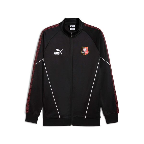 Kurtka dresowa RB Salzburg 2025/26. Czarne kurtki męskie Puma, bez wzorów, z dresówki, sportowe, bez kaptura. Za 422.50 zł.