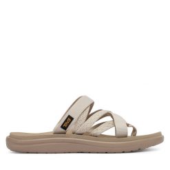 Sandały Teva. Brązowe sandały damskie Teva, bez wzorów, bez obcasa, na płaskiej podeszwie. Za 209.99 zł.