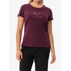 Koszulka z nadrukiem damska Vaude Cyclist T-Shirt V. Fioletowe bluzki sportowe damskie Vaude, bez wzorów, bez ramiączek. Za 151.99 zł.