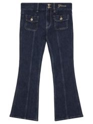 Guess Jeansy J5BA16 D5FM0 Granatowy Flare Fit. Niebieskie spodnie dziewczęce Guess, z bawełny. Za 199.99 zł.