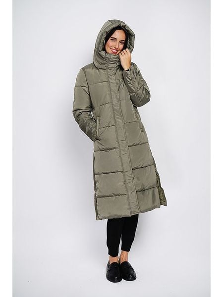 ASSUILI Płaszcz zimowy w kolorze khaki rozmiar: 40. Brązowe płaszcze damskie Assuili, na zimę, bez wzorów, z puchu, klasyczne. Za 239.29 zł.