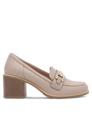 Clara Barson Półbuty WYL3646-1 Beżowy. Brązowe półbuty damskie Clara Barson, bez wzorów, ze skóry, bez obcasa, na obcasie. Za 149.99 zł.