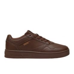 Buty Puma Court Classic 395018 03 brązowe. Brązowe buty sportowe na co dzień męskie z gumy, bez zapięcia. Za 361.18 zł.