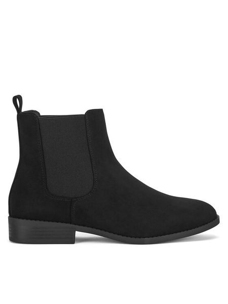 Clara Barson Botki JD23-1222-03 Czarny. Czarne botki damskie Clara Barson, z materiału, bez obcasa, na płaskiej podeszwie, bez zapięcia. Za 119.99 zł.